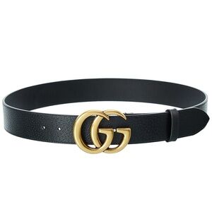 Gucci Black Belt with Gold Buckle